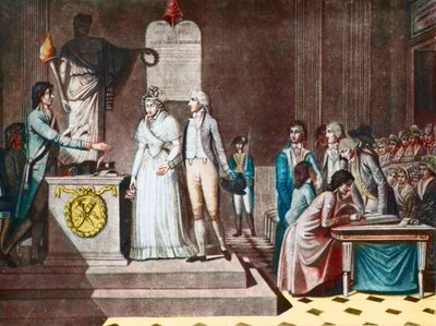 The Republican Marriage - after the Aquatint by Jean-Baptiste Mallet - 18th Century by Jean Baptiste Mallet