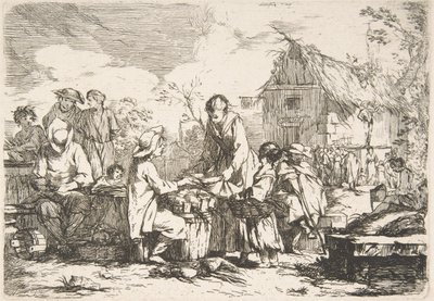 Village Market Place, 18th century by Jean Baptiste Marie Pierre