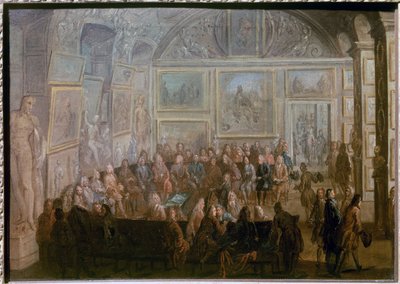 Meeting of the Academy of Painting and Sculpture at the Salon de Diane at the Louvre by Jean Baptiste Martin