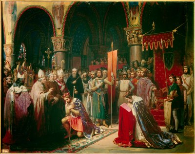 King Louis VII Takes the Oriflame at the Basilica of Saint Denis by Jean Baptiste Mauzaisse