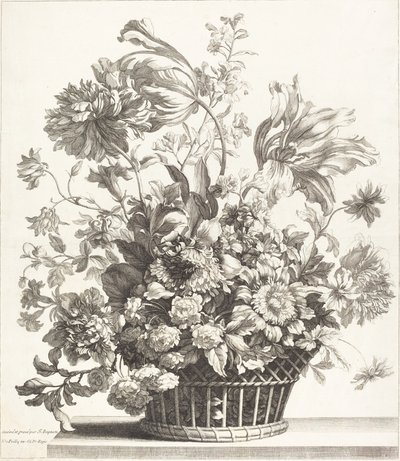 A Basket of Spring Flowers by Jean Baptiste Monnoyer