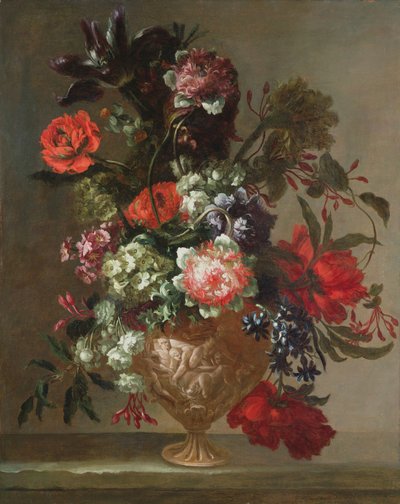 Still Life of Flowers in a Sculpted Vase by Jean Baptiste Monnoyer