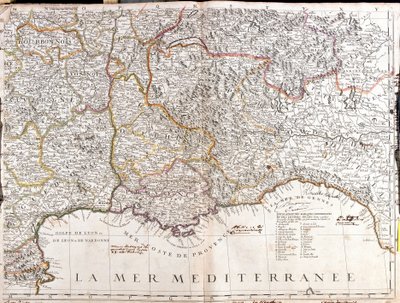 Map of Dauphine and Provence by Jean Baptiste Nolin
