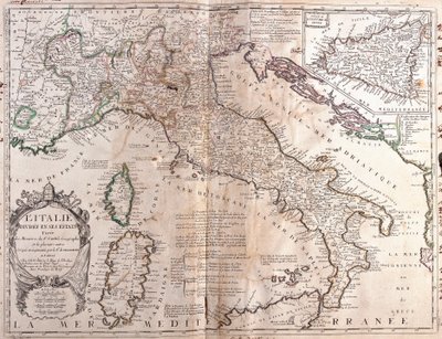 Map of Italy, with Corsica, Sardinia and Sicily by Jean Baptiste Nolin