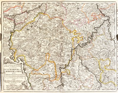 Map of Luxembourg and Diocese of Treves (Germany) by Jean Baptiste Nolin