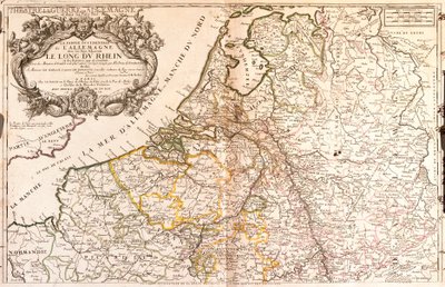 Map of West Germany and Netherlands by Jean Baptiste Nolin