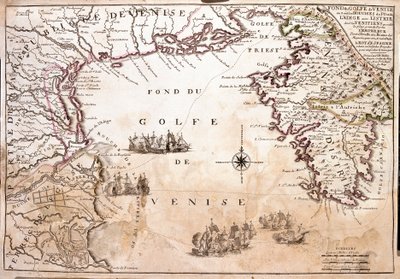 Map of the Gulf of Venice, Adriatic Sea by Jean Baptiste Nolin
