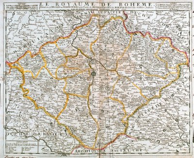 Map of the Kingdom of Bohemia (Czech Republic) by Jean Baptiste Nolin