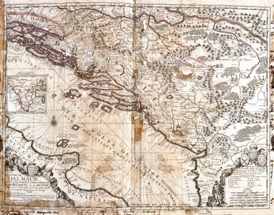 Map of the Kingdom of Dalmatia, on the coast of the Gulf of Venice (Adriatic Sea) by Jean Baptiste Nolin