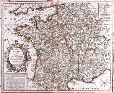 Map of the Kingdom of France by Jean Baptiste Nolin