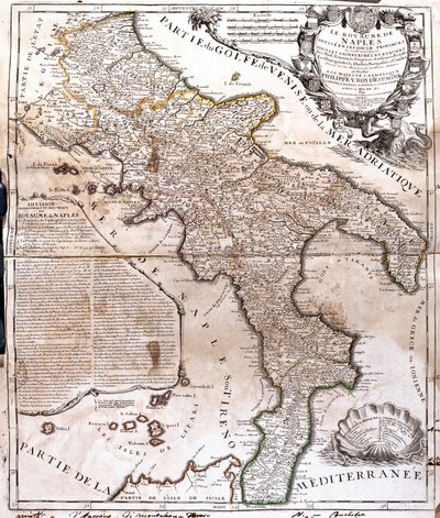 Map of the Kingdom of Naples by Jean Baptiste Nolin