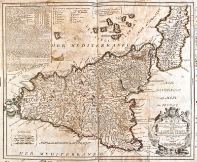 Map of the Kingdom of Sicily by Jean Baptiste Nolin