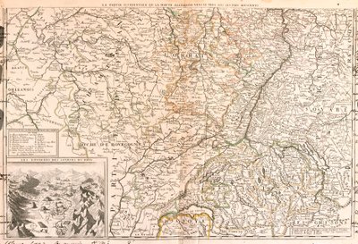 Map of the Area around the Rhine (Germany, Switzerland, France) by Jean Baptiste Nolin