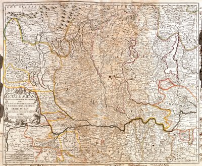 Map of the Area of Milan (Italy) by Jean Baptiste Nolin