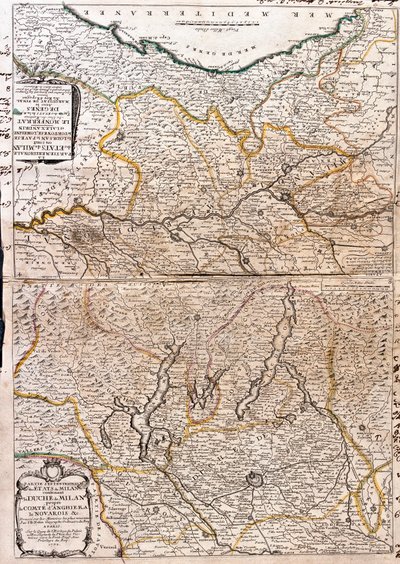 Map of the area of Milano by Jean Baptiste Nolin
