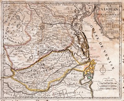Map of the Area of Padua and Polesine (Italy) by Jean Baptiste Nolin