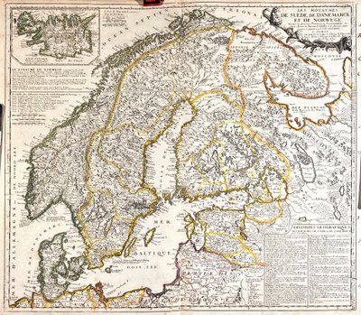 Map of the kingdoms of Norway, Sweden and Denmark by Jean Baptiste Nolin