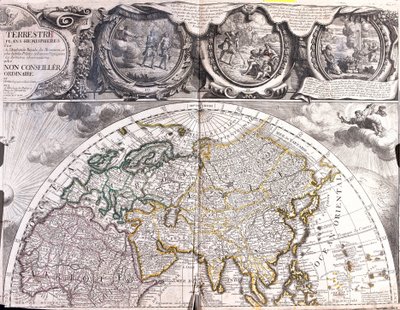 Map of the Northern Hemisphere of the World by Jean Baptiste Nolin