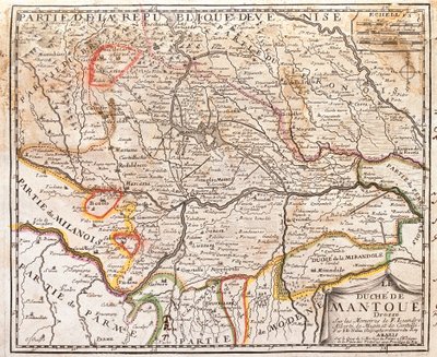 Map of the province of Mantova (Italy) by Jean Baptiste Nolin