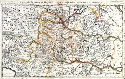 Map of the southwestern part of the Kingdom of Hungary by Jean Baptiste Nolin