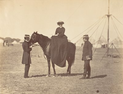 Lady Canning on Her Black Arab and Lord Clyde, Commander in Chief by Jean Baptiste Oscar Mallitte