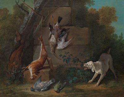 Dog Guarding Dead Game by Jean Baptiste Oudry