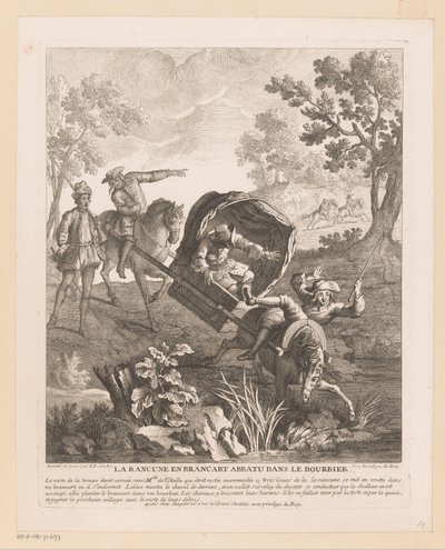 Carriage with Horses Falls into the Water by Jean Baptiste Oudry