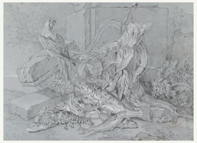 Still-life with Fish and Parrot, 1740 by Jean Baptiste Oudry