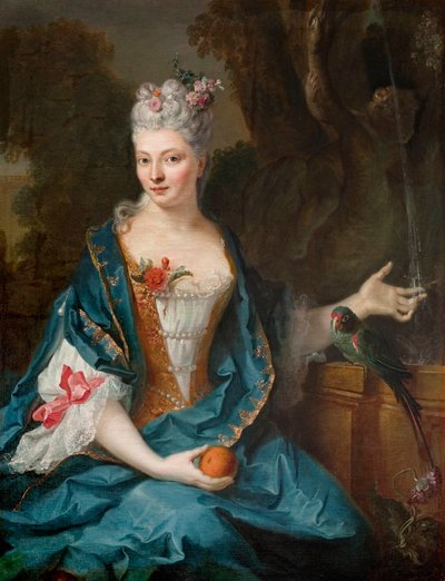 Lady Seated in a Garden by Jean Baptiste Oudry
