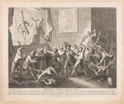 Fight in a Theater (Scenes from the Roman Comique by Scarron) by Jean Baptiste Oudry
