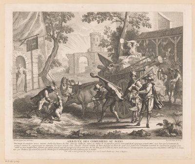Company Arrives at an Inn (Scenes from the Roman Comique by Scarron) by Jean Baptiste Oudry