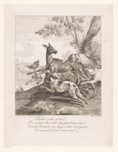 Deer Attacked by Hunting Dogs (Hunting Scenes) by Jean Baptiste Oudry