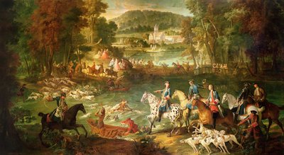 Hunting at the Saint-Jean Pond in the Forest of Compiegne by Jean Baptiste Oudry