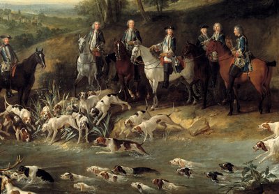 King Louis XV hunting deer in the forest of Saint Germain in 1730 (detail) by Jean Baptiste Oudry