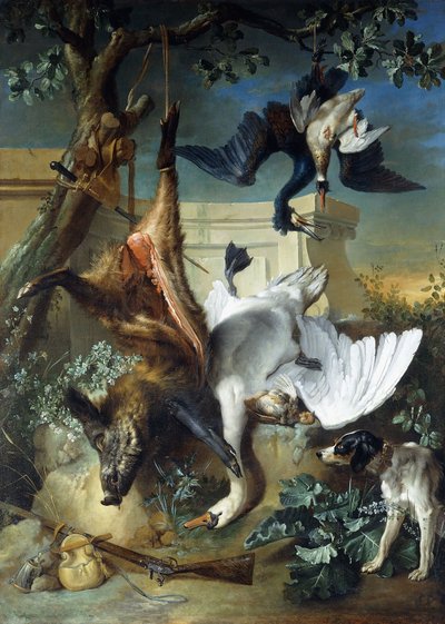 A Hunting Dog Guarding Dead Game by Jean Baptiste Oudry