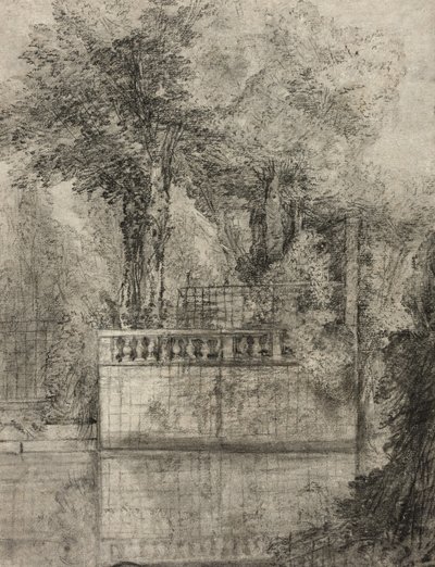 Lattice Work and Reflecting Pool at Arcueil by Jean Baptiste Oudry