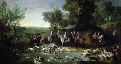 Louis XV Stag Hunting in the Forest at Saint-Germain by Jean Baptiste Oudry