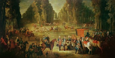 Meeting for the Puits-du-Roi Hunt at Compiegne by Jean Baptiste Oudry