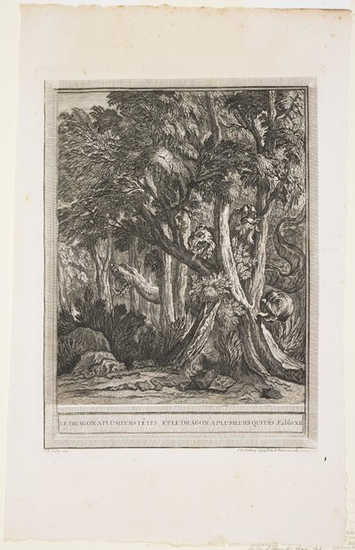 The Dragon of Many Heads, Fable XII by Jean Baptiste Oudry