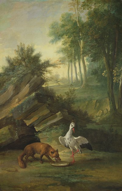 The Fox and the Stork by Jean Baptiste Oudry