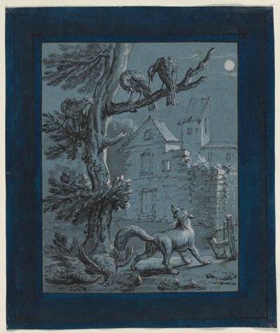 The Fox and the Turkey Hens: Illustration for the Fables of La Fontaine by Jean Baptiste Oudry