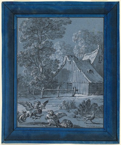 The Partridge and the Cocks by Jean Baptiste Oudry