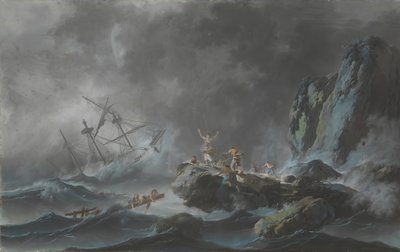 A Shipwreck in a Storm by Jean Baptiste Pillement