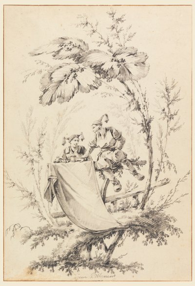 Design for Title Page, Cahier des Parasols Chinois by Jean Baptiste Pillement