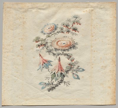 Flower Embroidery Design for Silk Manufactory of Lyon by Jean Baptiste Pillement