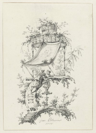 Ornamental Composition in Chinoiserie Style for Deuxième Cahier de six Baraques Chinoises (series title) by Jean Baptiste Pillement