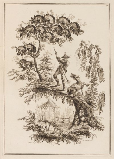 Plate 10, from Suite of Twelve Fishermen and Hunters by Jean Baptiste Pillement