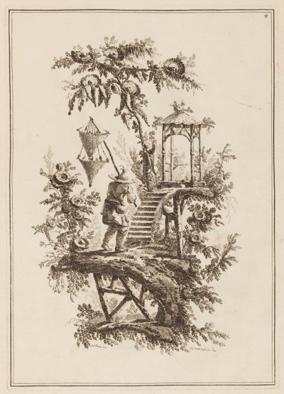 Plate 4, "Suite of Twelve Fishermen and Hunters" by Jean Baptiste Pillement