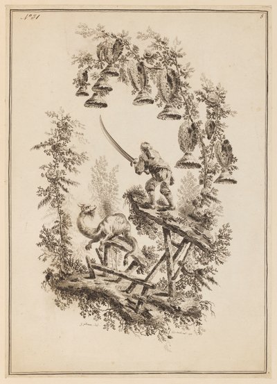 Plate 8, "Suite of Twelve Fishermen and Hunters" by Jean Baptiste Pillement