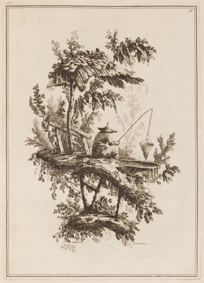 Plate 9, "Suite of Twelve Fishermen and Hunters" by Jean Baptiste Pillement